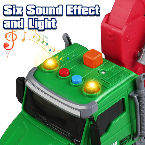 Big Farm Logging Truck Toy With Moving Crane And Logs, Lights And Sounds, Friction Powered Vehicle with sound and light features