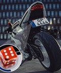 Motorcycle with Dope Orange Dice License Plate Screws Kit With Stainless Steel Bolts Durable And Aluminum Decorative Caps