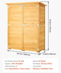 Rugged Outdoor Wood Storage Shed With Waterproof Roof And Metal Frame, Double Lock Doors And Shelves, 67.5x55.1x23.6 in
