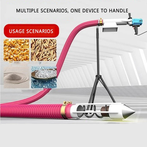 Heavy Duty 4 Meter Grain Suction Machine With 2200 Watt Motor For Farm Feed And Cement Transport Tough As Nails Screw Conveyor with flexible tube.