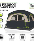 Roomy Six Person Camping Tent With Heavy Duty Blackout Layer Blocks Bright Morning Sun And Keeps Things Cool For Your Crew Includes Full Rainfly For Smooth Weekend Getaways, 10x9ft, 79in center height.