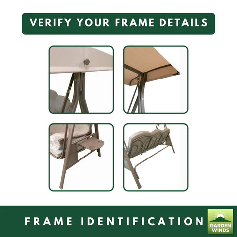 Heavy Duty RipLock 350 Replacement Canopy Top Cover For Abba Patio 3 Person Swing APSW09T Nutmeg frame identification
