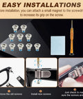 Smart Glasses Repair Kit With Ten Precision Screws And Dedicated Screwdriver showing installation steps and tools.