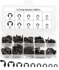 580 Piece E Clip Retaining Ring Set With 10 Sizes From M1.5 To M10 In 65Mn Steel Black Oxide E Type Snap Rings