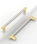 Beefy 6.3 Inch Cabinet Pulls Set Of 10 Gold And Nickel Knurled Brushed Finish for kitchen cabinets, 160mm hole center