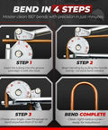 Bend in 4 steps using Top Rated Flexzion 1/2 Inch Outer Diameter Tubing Bender Tool for precise copper pipe bending.