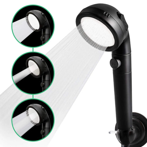 3 In 1 Shower Head System With Ionic Filter Softens Hard Water Boosts Pressure And Saves Water Spa Like Massage Matte Black