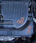 Copper Flat Ring Gasket Set For Auto Sheet Metal Repair And Oil Seal Applications on engine with tools nearby