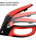 Heavy Duty Spring Action Fabric Scissors For Sewing Pro Grade Ultra Sharp Stainless Steel Shears With Spring Assist To Cut With Ease Tip To Tip Precision Comfortable Grip Perfect For Fabrics Denim Quilting And Craft Projects, red and black