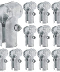 End Rail Clamps For 1-5/8 Inch Pipe Panel T Connector Chain Link Fittings Tough As Nails Galvanized Steel 1-5/8 OD Fence Hardware Pack Of 12