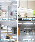 2Ft LED Shop Light With Plug, Linkable 5000K Tube Light for shop, kitchen, bathroom, and garage use, 1800 lumens