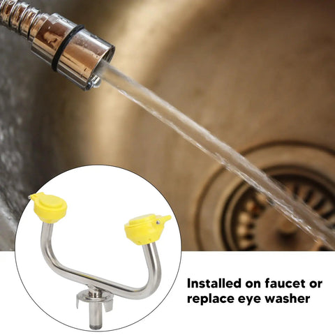 Wall Mounted Emergency Eye Wash Station With Aerated Spray First Aid Unit, stainless steel faucet installation