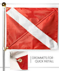 Diver Down Warning Flag With Removable Stiffening Pole 20 By 24 Inch Red And White Diving Flag For Scuba Spearfishing Freediving Safety Double Stitched Marine Grade Water Flag