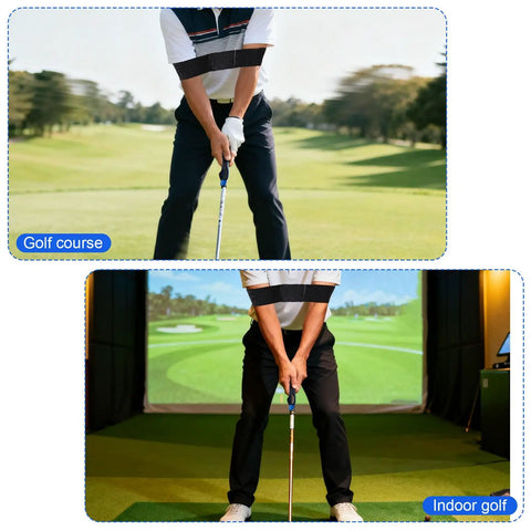 Two Grip Trainers And Swing Correcting Arm Band Set For Men And Women, Beginner Friendly Golf Training Aid used indoors and outdoors
