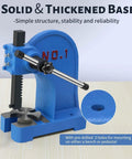 Heavy Duty 1 Ton Manual Arbor Press Rock Solid Cast Iron Punch Machine with solid base for stability and reliable metal stamping.