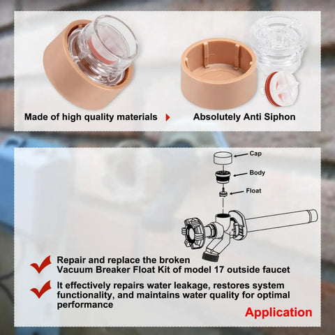 Diagrams and components of the No Brainer Do It Yourself Quick Connect Float Adapter Repair Kit For Plumbing Maintenance 17VB Replacement For Leaky Sinks And Faucets Durable Steel Build With Erosion Resistant Coating For Coastal Humid Environments.