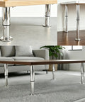 Adjustable Metal Furniture Legs 3.1 To 4.7 Inches Silver Electroplate Finish supporting tables and sofas on various floors