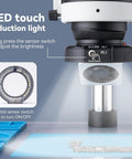 Pro Grade Stereo Microscope With Trinocular Setup For Soldering And PCB Work Camera Ready Heavy Duty Precision Microscope For Microelectronics And Detailed Inspection Eye Friendly Eyepieces LED ring light and touch sensor control