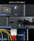 Auto Focus 60W MOPA Fiber Laser Engraver Pro Grade With 3D Deep Engraving controls and wiring details