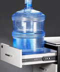 Black Side Mount Drawer Slides 3-Section Full Extension Silent Ball Bearing with heavy water bottle in drawer