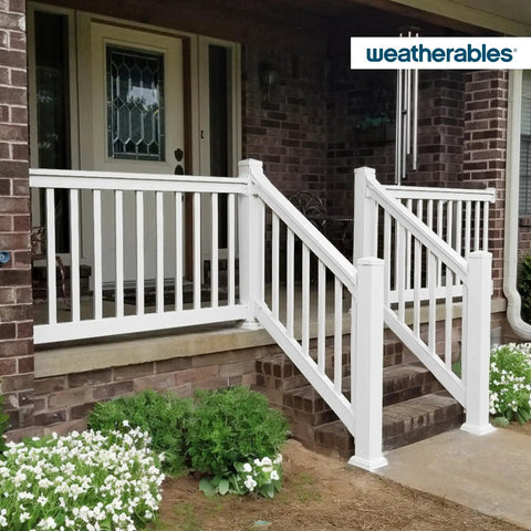 Vinyl Deck And Porch Railing Kit No Fuss Setup White Rail System For Decks Porches Balconies And Outdoor Spaces Durable Weather Resistant Vinyl Low Maintenance 36 Inch By 6 Foot