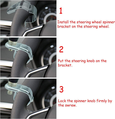 Step-by-step installation of One Hand Steering Wheel Spinner Knob For Tractors Forklifts And Lawn Mowers Durable Resin And Metal Alloy