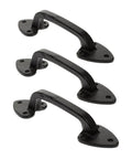 Heavy Duty Rustic Barn Door Handles Set Of 3 Cast Iron Gate Pulls With Aged Iron Finish And Smooth Curvature Tough As Nails