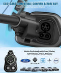 Premium Nacs To Ccs Electric Vehicle Adapter delivering up to five hundred amps, CCS1 compatible plug close-up.