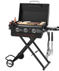 Three Burner Propane Griddle On Folding Stand 23 Inch Portable Griddle With Side Table And 314 Square Inches Cooking Area