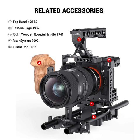 Camera rig with 15mm Long Lens Support Bracket Height Adjustable For DSLR Shoulder Rig and related accessories