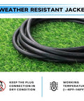 25 Foot Lighted Outdoor Extension Cord With 3 Prong Grounded Plug coiled on grass showing weather-resistant jacket