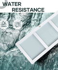 Preassembled Sliding Closet Door 60x80 Inch White Double 31 Inch Panels With 3 Lite Frosted Glass Bypass Door And Hardware Kit Included Wood Slab Waterproof PVC Surface Easy To Install No Assembly Required Smooth Quiet Glide showing water resistance features