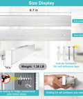 Diagram of wall mounted magnetic knife holder 10 inch heavy duty knife magnetic strip showing size, weight, and mounting instructions.