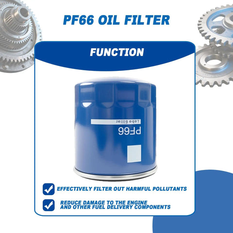 PF66 blue oil filter from Six Pack Engine Oil Filter Set Direct Fit For Chevy Silverado Suburban Tahoe Colorado GMC Acadia Sierra Yukon Escalade CT4 CT5 CT6 XT4 Premium Replacement Filters
