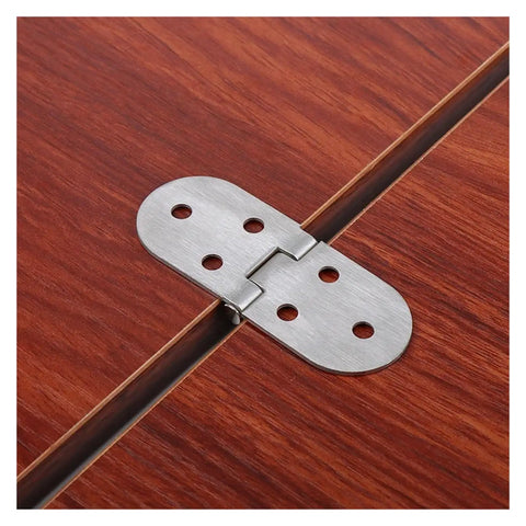 Rotating Concealed Hinge Door Fittings One Piece Stainless Steel Flap Hinge for Cabinets and Furniture installed on wood surface