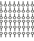 Built Tough Black One Inch Screw Eye Hooks Two Hundred Pack For Jewelry Making Ornament Hangings Rust Corrosion Resistant Metal Hardware No Sweat Quick Mounts Gear displayed in a grid layout.