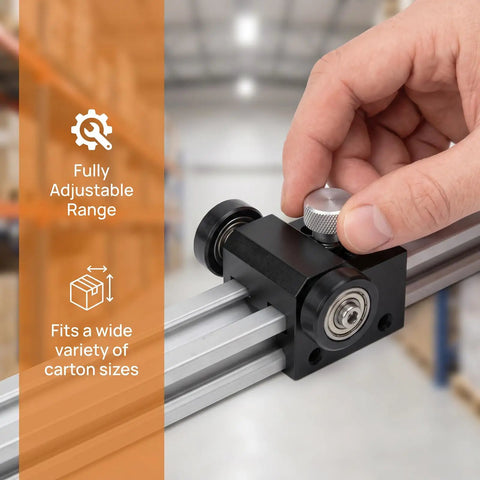 Top Shelf Adjustable Aluminum Box Folder For Shipping Reusable Packing Jig Delivers No Sweat Packing Heavy Duty Cardboard Folds Up To 15 Cm showing adjustable clamp mechanism.