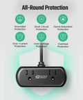 Image of Six In One Charging Station With USB C And USB A Ports, featuring protection icons for safe use.