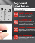 100 Pack Pegboard Hook Locks Stoppers for One Quarter Inch Peg Boards, Keep Hooks From Falling Off, Silicone Rubber Pegboard Accessories, Black