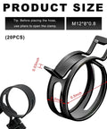 Close-up of 20 Piece Spring Band Clamps Kit DIY Friendly For Fuel Lines And Hoses One Half Inch Inner Diameter 12mm Manganese Steel Vehicle Clips Automotive Vacuum Water Pipe Low Pressure Assortment, showing clamp size.