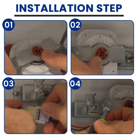 Installation steps of Replacement Refrigerator Evaporator Fan Motor For Common Refrigerator Models Replaces WR60X31522 and WR60X23584 PS12741350 AP6977246 4959523 SM10141 1 Year Warranty By Fetechmate.