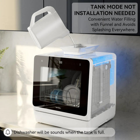 Countertop Dishwasher With Five Place Setting Capacity And Seven Washing Programs Tackles Dirty Pots And Plates Like A Pro While Doubling As A Slick Portable Kitchen Essential For Zero Hassle Daily Washing being filled with water.