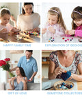Collage of people engaging with Ultra Quiet Rock Tumbler Kit With Noise Reduction Cover, 3 Speed Rock Polisher For Kids And Adults