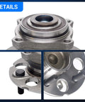 Close-up of rear wheel bearing and hub assembly set for CR-V and Accord Crosstour Rear Fwd 5-Lug with ABS 512344