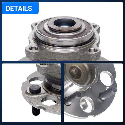 Close-up of rear wheel bearing and hub assembly set for CR-V and Accord Crosstour Rear Fwd 5-Lug with ABS 512344