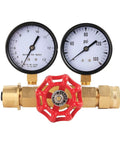 Water Pressure And Flow Test Gauge For Sprinkler Systems With Brass Gate Valve And Three Quarters Inch Hose Thread Reads Zero To One Hundred Sixty Psi And Zero To Thirteen GPM With A Two And A Half Inch Dial