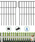 No Dig Animal Barrier Fence Kit 27ft Long 17in High Garden Border Fence With 25 Rustproof Metal Panels 1.52in Spike Spacing Ideal For Dogs And Rabbits Includes Cable Ties And Cutting Pliers image showing fence panels and tools.