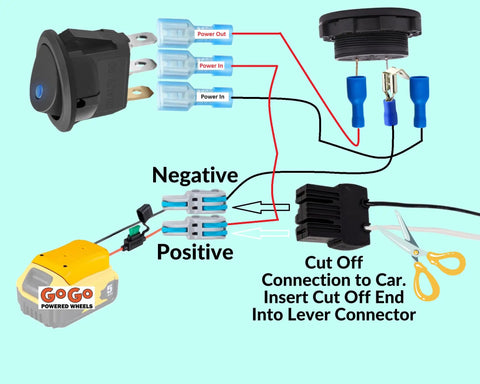 Wiring diagram for Voltage Display Kit For Kids Ride On Cars, easy low voltage protection and soft brake upgrade, plug and play.