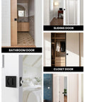 Sliding and pocket doors featuring Matte Black Pocket Door Lock Set For Sliding Doors Square Pocket Door Hardware Kit