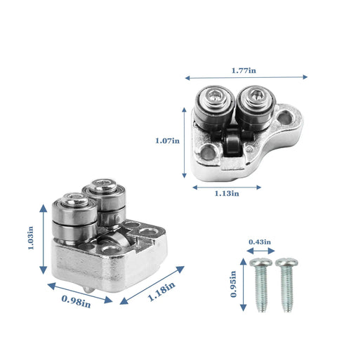 Dope Front And Rear Guide Roller Kit For Deep Cut Bandsaws 6232 20 6238 20 2729 22 2729 20 2729 21 Replacement Parts For Smoother Blade Alignment And Tracking, metal rollers with screws, 1.77in